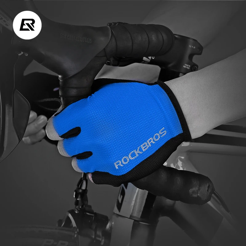 ROCKBROS Cycling Gloves Bike Bicycle Half Fingger Gloves Shockproof Breathable Outdoor Sports Cycling Gloves Cycling Equipment