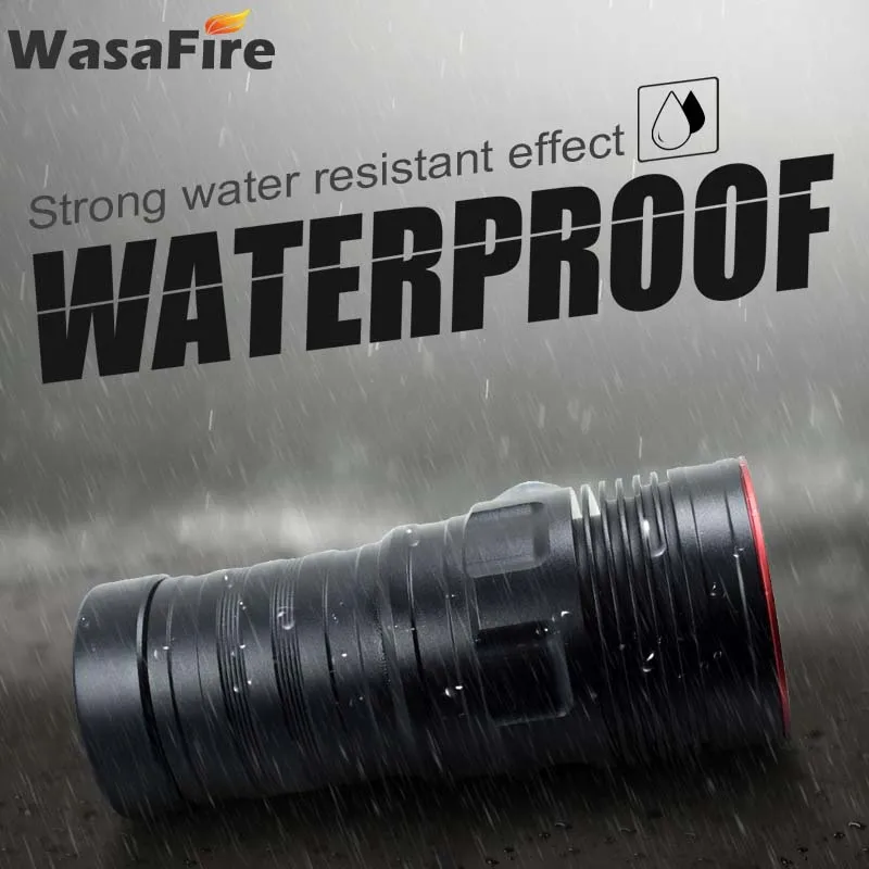 Wasafire Diving Flash Light 10000 Lumens 5*XM-L2 LED Dive Torch Powerful 18650 Flashlight Underwater 100m Waterproof For Hunting