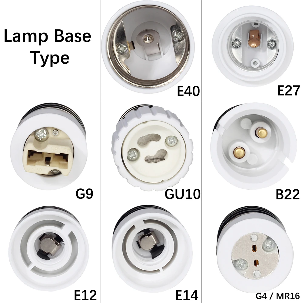 1 PZ G4 MR16 GU10 Maschio a E27 E14 G9 E12 B22 E40 femminile Portalampada Base Della Lampada del Convertitore Dello Zoccolo Adattatore Per LED