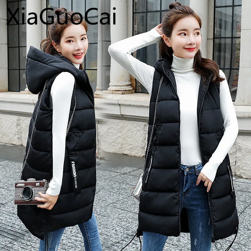 

The Factory Sells High Quality Women Vest Zipper O-neck Fashion Female Waistcoat Warm Winter Long Coats Jackets