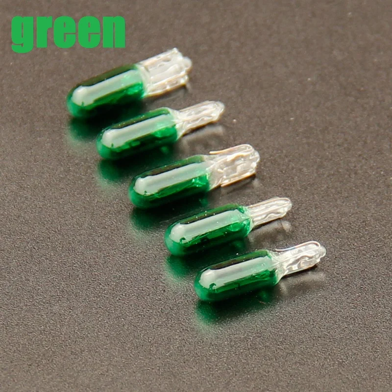 10Pcs 12V 1.2W T5 286 blue red pink puple green Glass Amber Light Bulb Dashboard Instrument Brake Light Bulbs