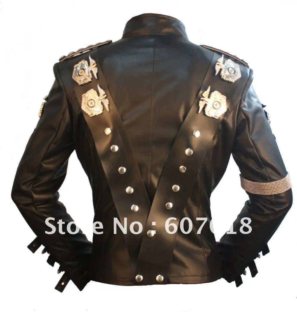 MJ Michael Jackson BAD Tour Jacket in Japan PU Leather Stainless Steel Eagle Punk 100% Casual Outwear proformance show