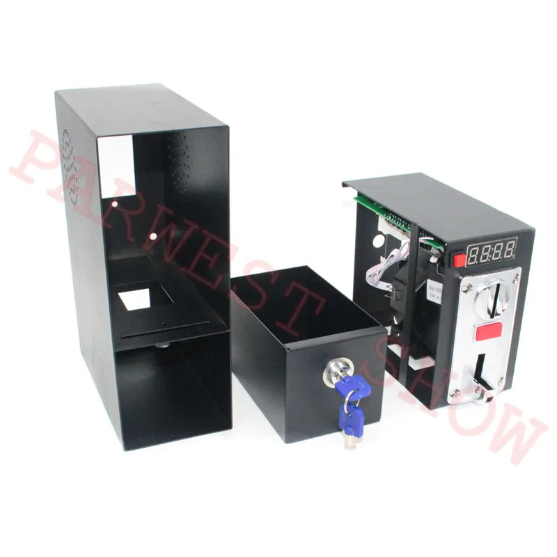 DG600F Coin Operated Timer Control Box Multi Coin Acceptor Power Supply with Push Button for Washing Machine/Message Chair