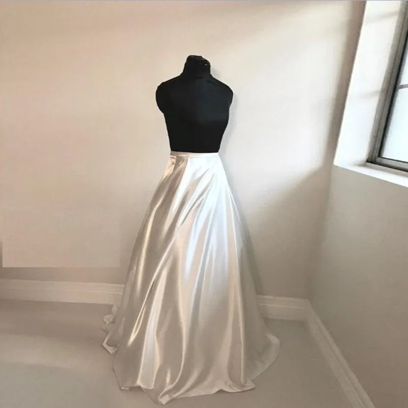 Real Photo Ivory Long Skirts For Wedding Party High Waist Prom Skirt For Women Custom Fashion High Quality Skirts Any Color Free