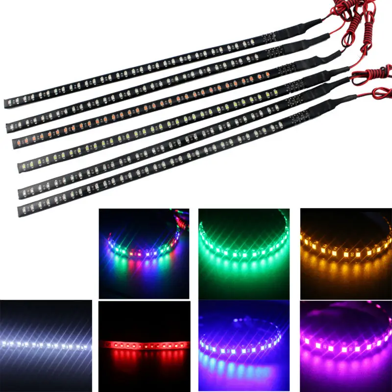 

100PCS 30CM Knight Rider Lights Flexible LED Strip Decorative Atmosphere Light Underglow Flowing Flash Waterproof for Car