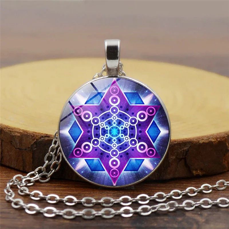 Fooderwerk Jewelry Sacred Geometry Time Stone Pendant Necklace Europe and America Upscale Pendant Neckline Sweater Chain