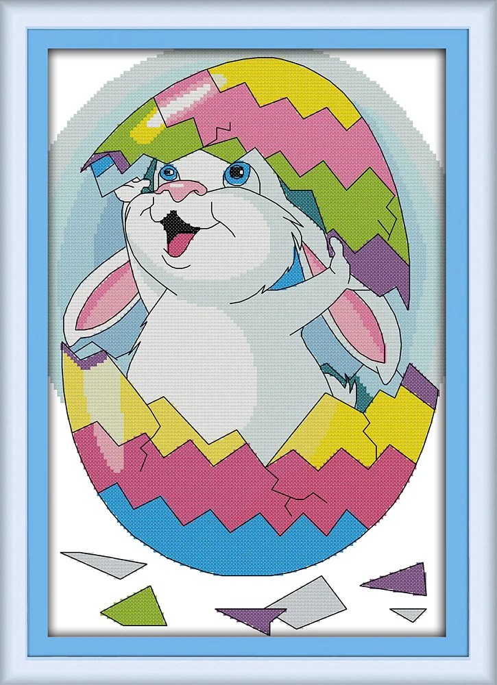 Easter Egg and the rabbit (2) cross stitch kit DIY embroidery set handmade needlework cross-stitching DMC color Dreamfounder