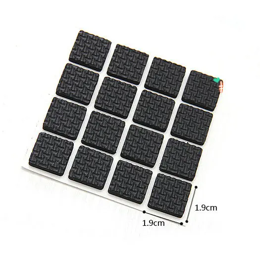 160 Pieces Furnitures Nonskid Square Protective Pad Mat Black 1.9 x 1.9cm