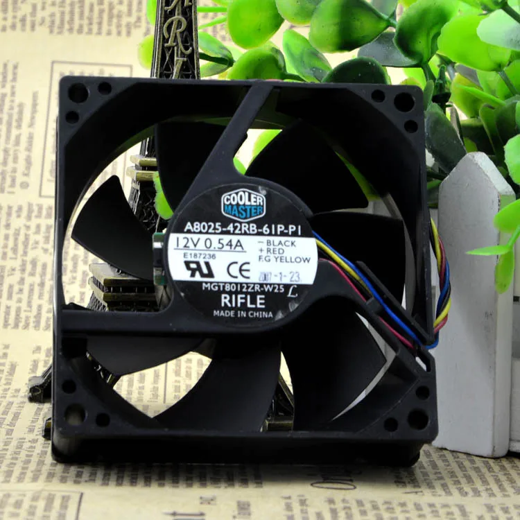 Free Shipping Original CoolerMaster A8025-42RB-61P-P1 12V 0.54A 8CM four wire PWM fan thermostat