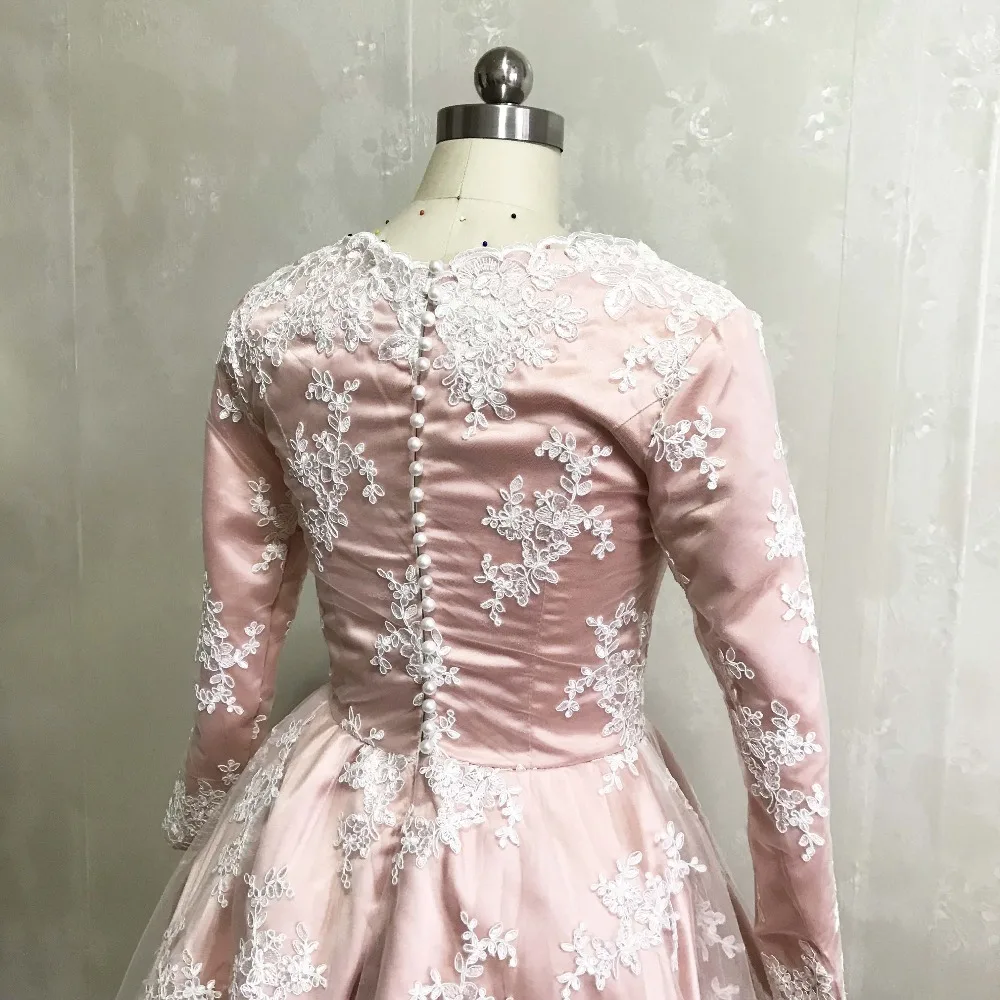 YSF-Vestido corto de manga larga con encaje y cuentas, minivestido de fiesta