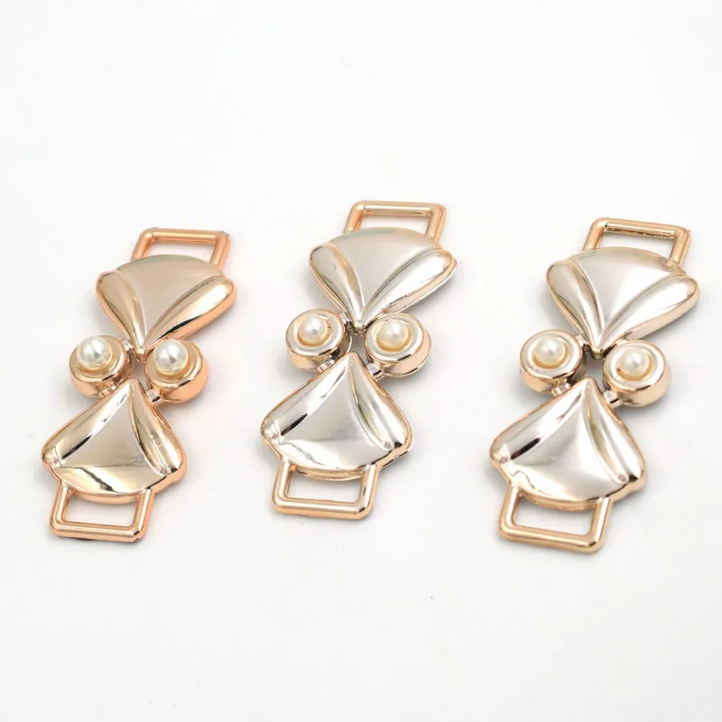 63*25mm,Hole :12mm,10pcs pearl fox rose gold no fade ribbon buckles acessories Ribbon Slider Headband Hair Clip DIY