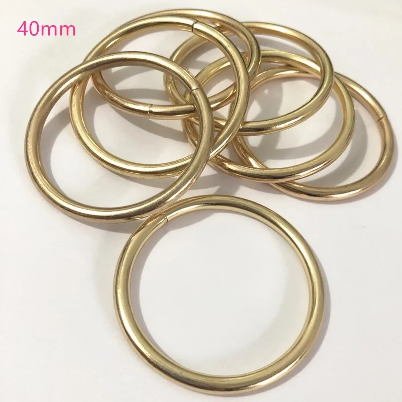 100 pcs 40mm 1.6''IN Metal Gold O Ring Non Welded Round Adjuster metal shoes bags Buckles DIY Accessory