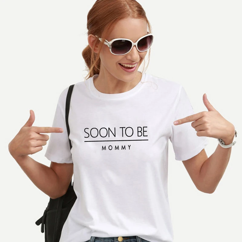 Sugarbaby Soon To Be Mommy New Mom Gift for Her Crew Neck Top Tee for Future Mothers Soft T shirt Mommy Tops Mom T shirt