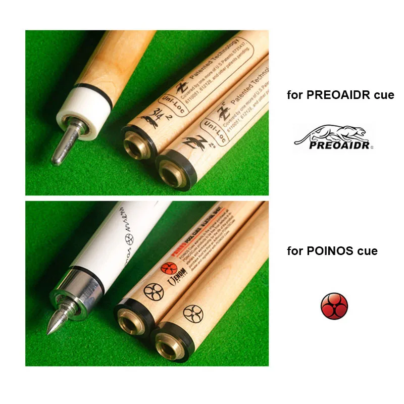 China PREOAIDR POINOS Pool Cue Stick Shaft 13mm/11.5mm/10mm Tip Size