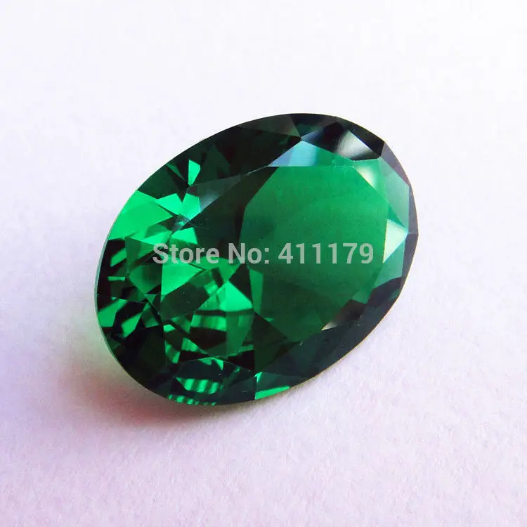 oval shape facet beautiful lustre created emerald gemstone stable vitreous faceted gemstones beads jewelry DIY beads