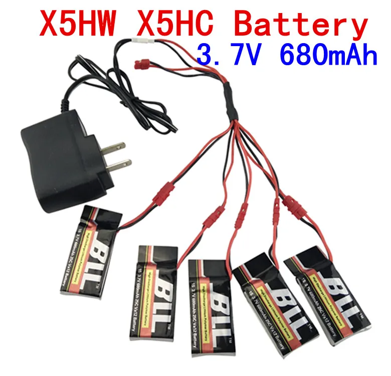 BLL Syma X5HW X5HC  battery 3.7V 680mAh 25c and American Standard charger Quadcopter Spare Parts Overcharge protection