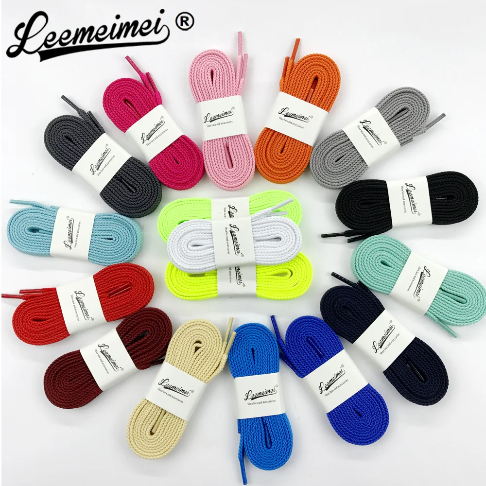 

100cm Flat Double Deck Shoelaces Wholesale Polyester Sneaker Shoe Lace Double Striped Braid Round Shoelaces Top Quality