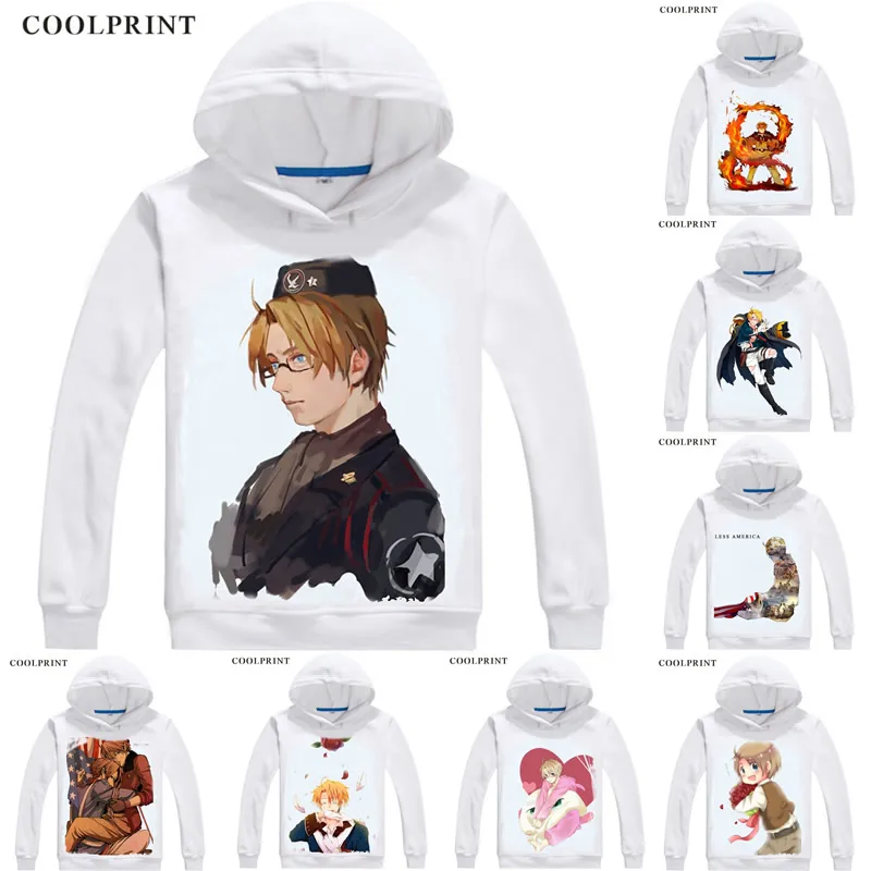 

United States Alfred F. Jones Mens Hoodies Axis Powers Hetalia Men Sweatshirt Streetwear Anime Hoodie Printed Long Hooded