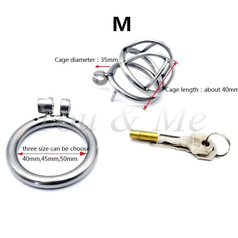 304 Stainless Steel 3 Size Bird Cock Cage Lock Adult Game Metal  Male Chastity Belt Device Penis Ring Sex Toys For Men