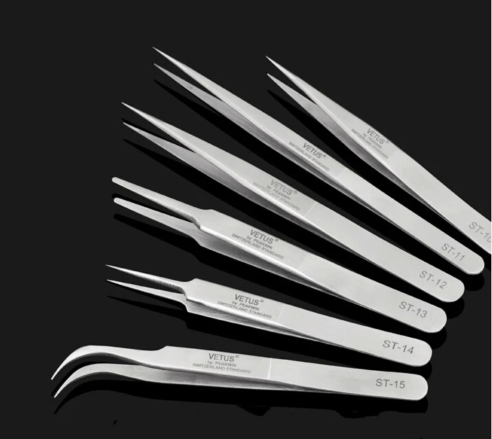 Stainless steel tweezers tip Angle taken wrenches electronic components welding acid clip ST-10/11/12/13/14/15/16