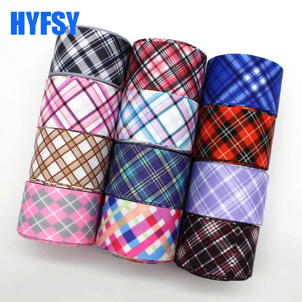 25MM 38MM 10 Yards Plaid ribbon DIY handmade materials Crafts gift packaging headdress plaid clothing accessories Grosgrain