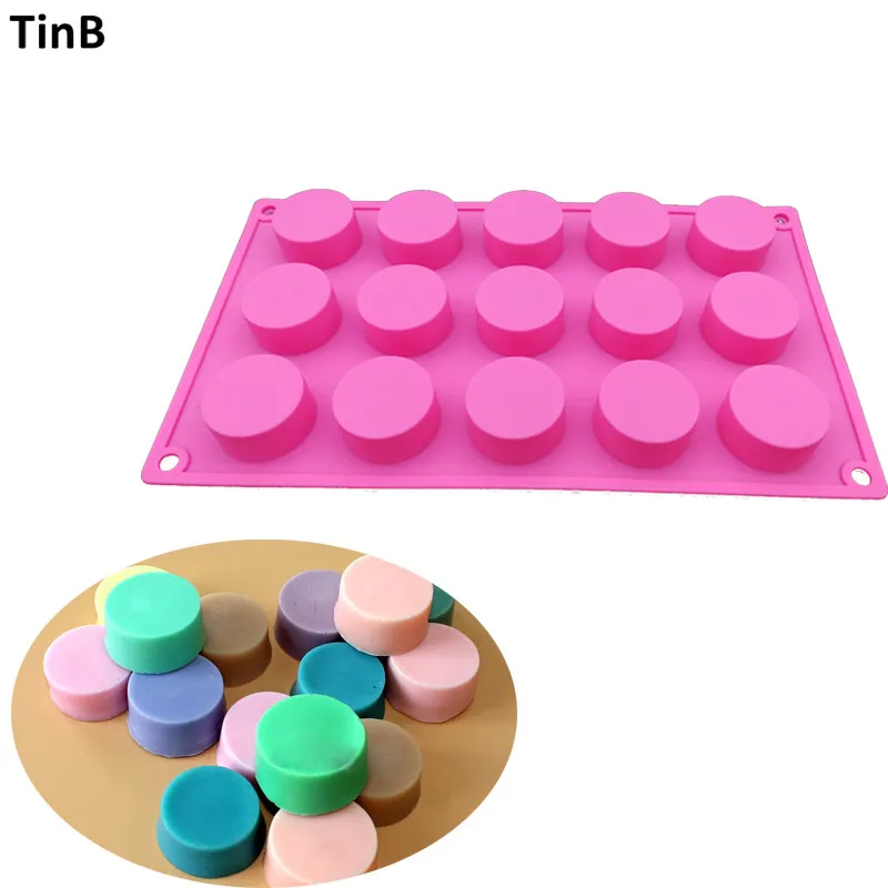 

15 Hole Handmade Silicone Soap Mold 3d Round Resin Clay Candle Pudding Molds Chocolate Fondant Cake Mould Kitchen Baking Tool