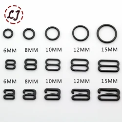 High quality 30pcs/lot 10mm 12mm painted white black type 0 8 9 metal bar Buckles clips for  Lingerie Adjustment accessories DIY