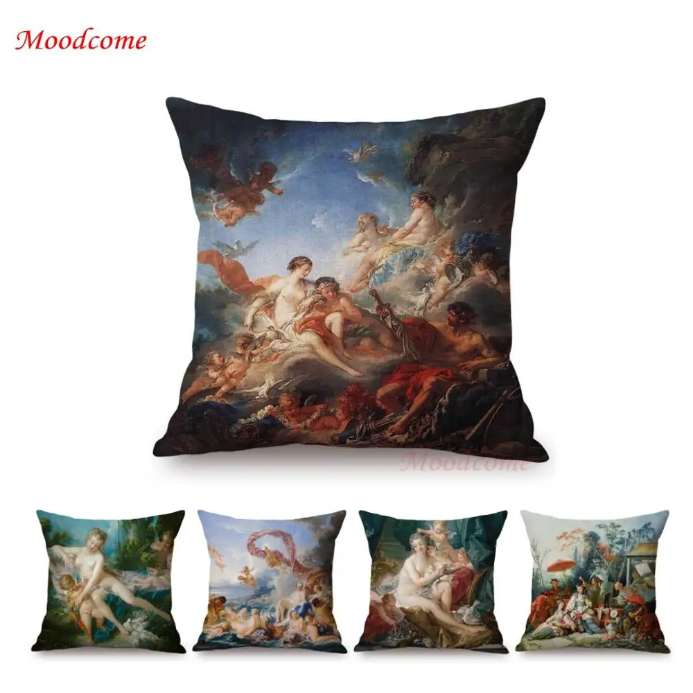 Renaissance Rococo Court Luxury Francois Boucher Oil Painting Sofa Throw Pillow Case Vintage Venus Home Decorative Cushion Cover