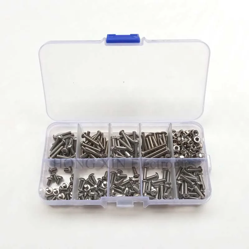 

280pcs/set 304 Stainless Steel Screw hex socket button head bolt ISO7380 Hexagon socket head cap screws M3*5/6/8/10/12/14/16/20