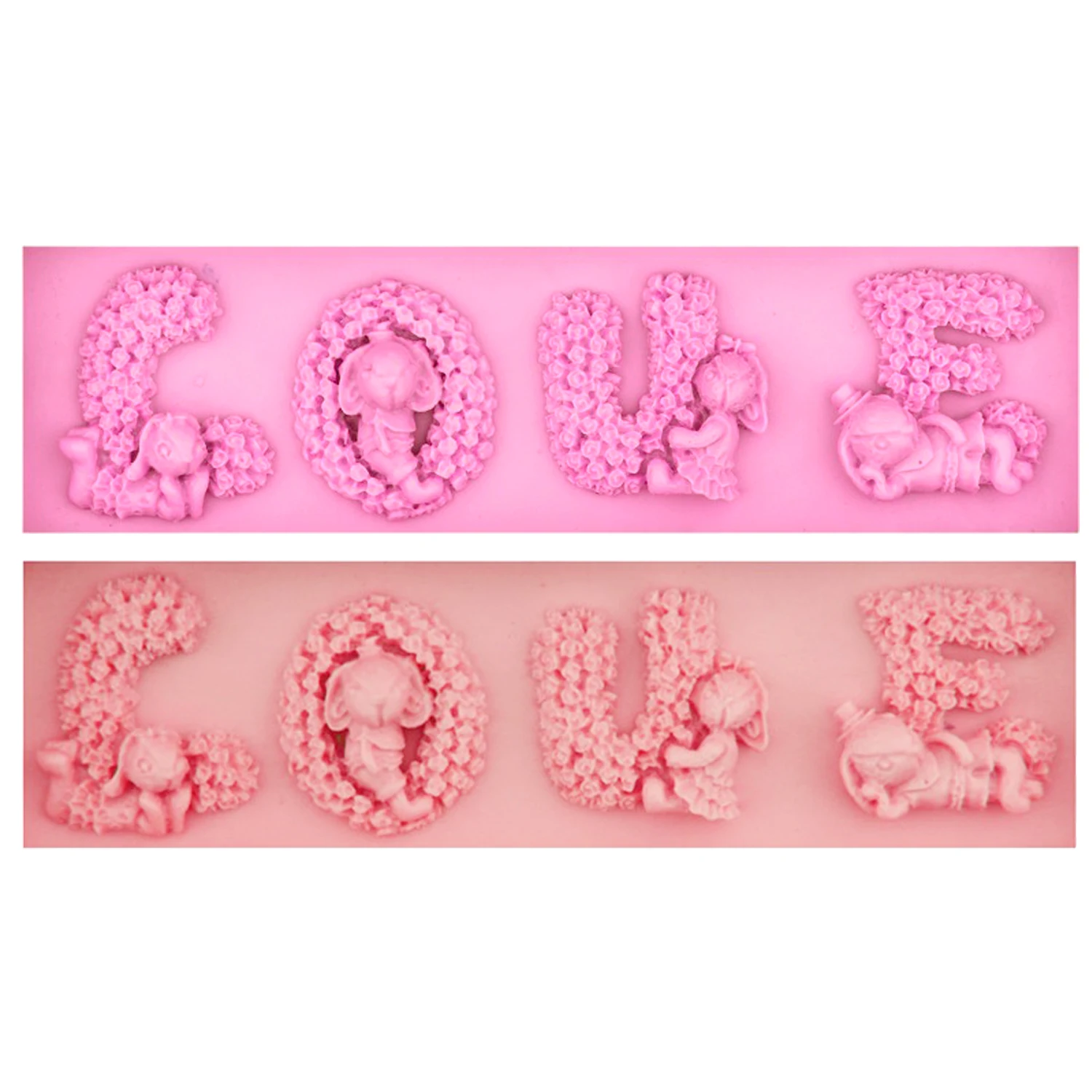 M0572 Valentine 's Day LOVE Silicone Mold Letters Fondant Cake Decorating Tools rabbit Sugar Paste Chocolate Candy Molds