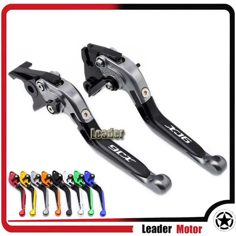 For YAMAHA XJ6 DIVERSION 2009-2015 10 11 12 13 14 Motorcycle Accessories Folding Extendable Brake Clutch Levers Gray Logo XJ6