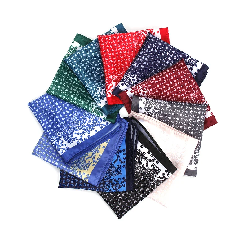 Brand Nieuwe mannen Zakdoek Vintage Paisley Print Pocket Vierkante Zachte Zijde Zakdoeken Wedding Party Business Hanky Borst Handdoek Gift