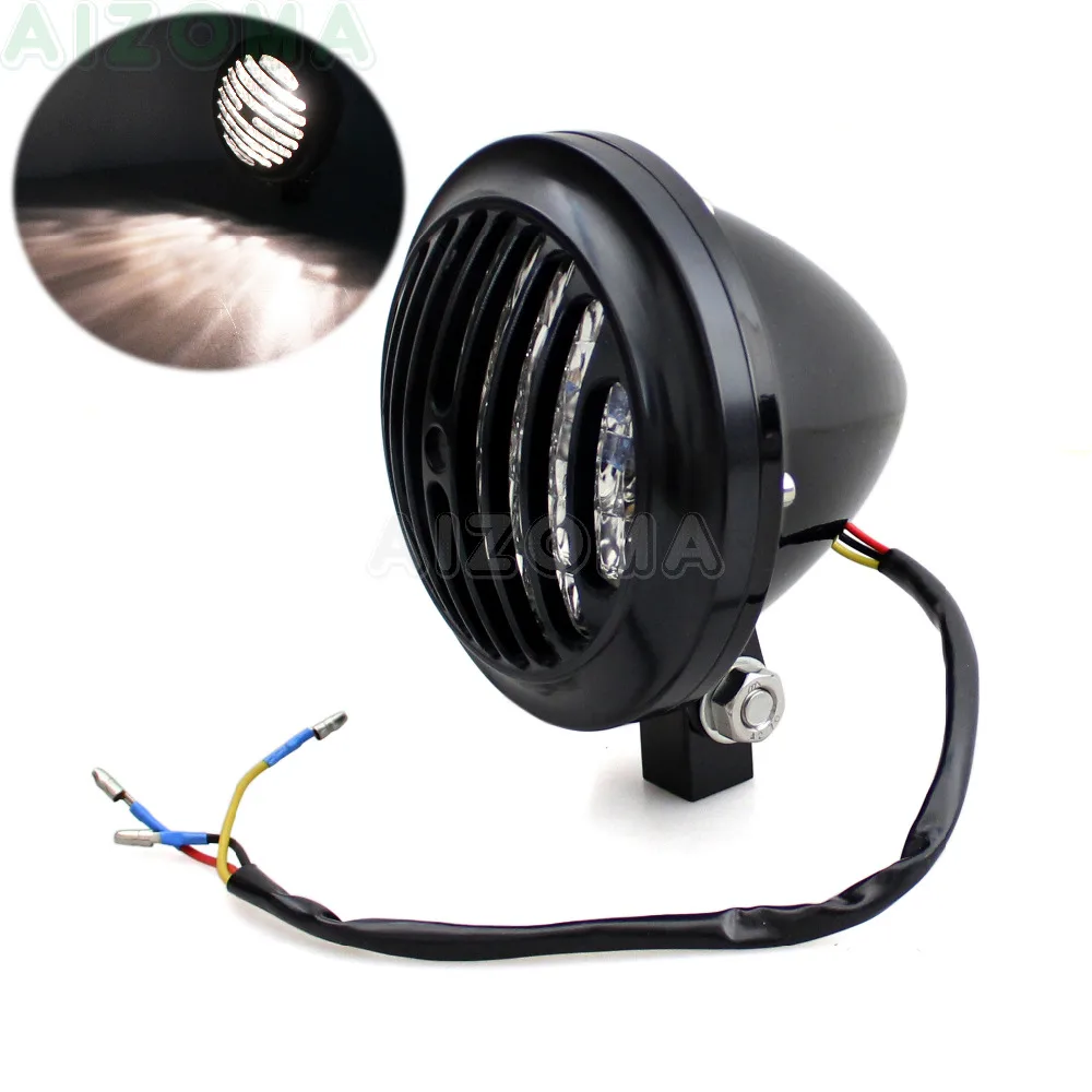 

Черная мотоциклетная фара 12 В/35 Вт в стиле ретро для Harley Chopper Road King Softail Bobber Dyna Custom 5 ''Bar Mount Head Lights