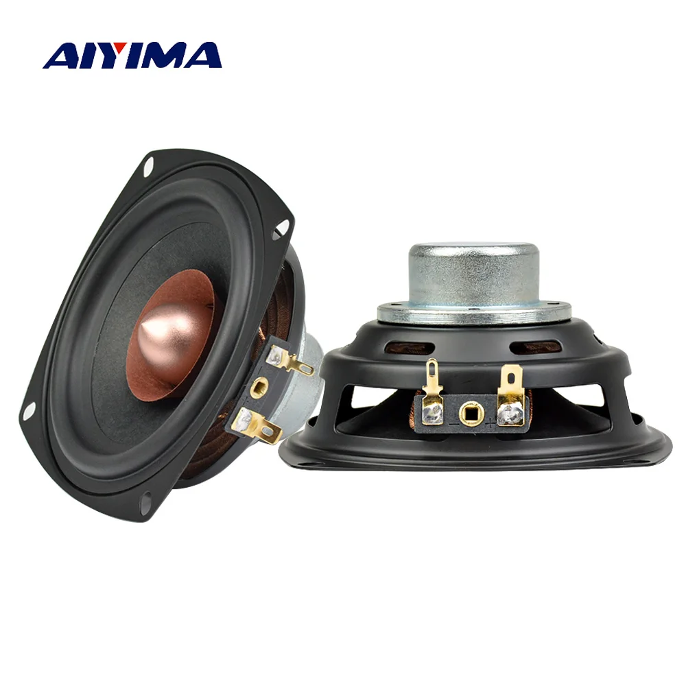 

AIYIMA 2Pcs 4Inch Audio Portable Speakers Full Range Middle Bass 4Ohm 25W Midrange Speaker DIY For Home Theater Sound System