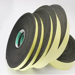 Strong adhesion  EVA black sponge foam  rubber tape  anti-collision seal strip 1, 2, 3mm thick