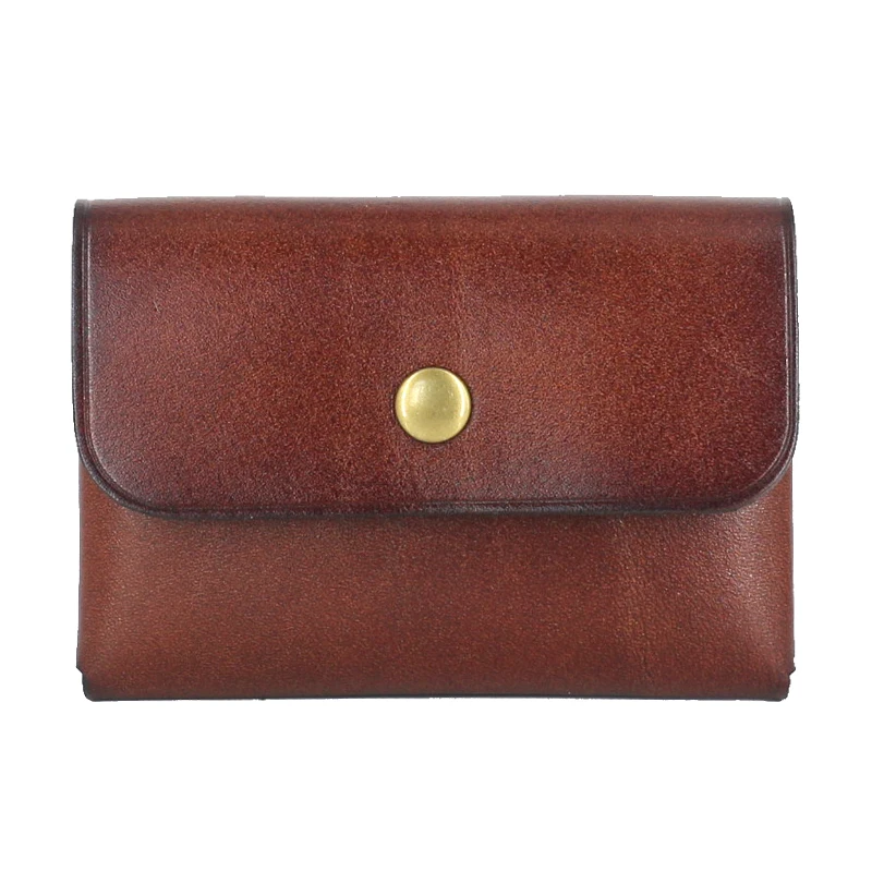 Credit Card Wallets Genuine Leather Luxury Vintage ID Bus Business Card Case Retro Mini Coin Purses Cowhide Small Money Bag