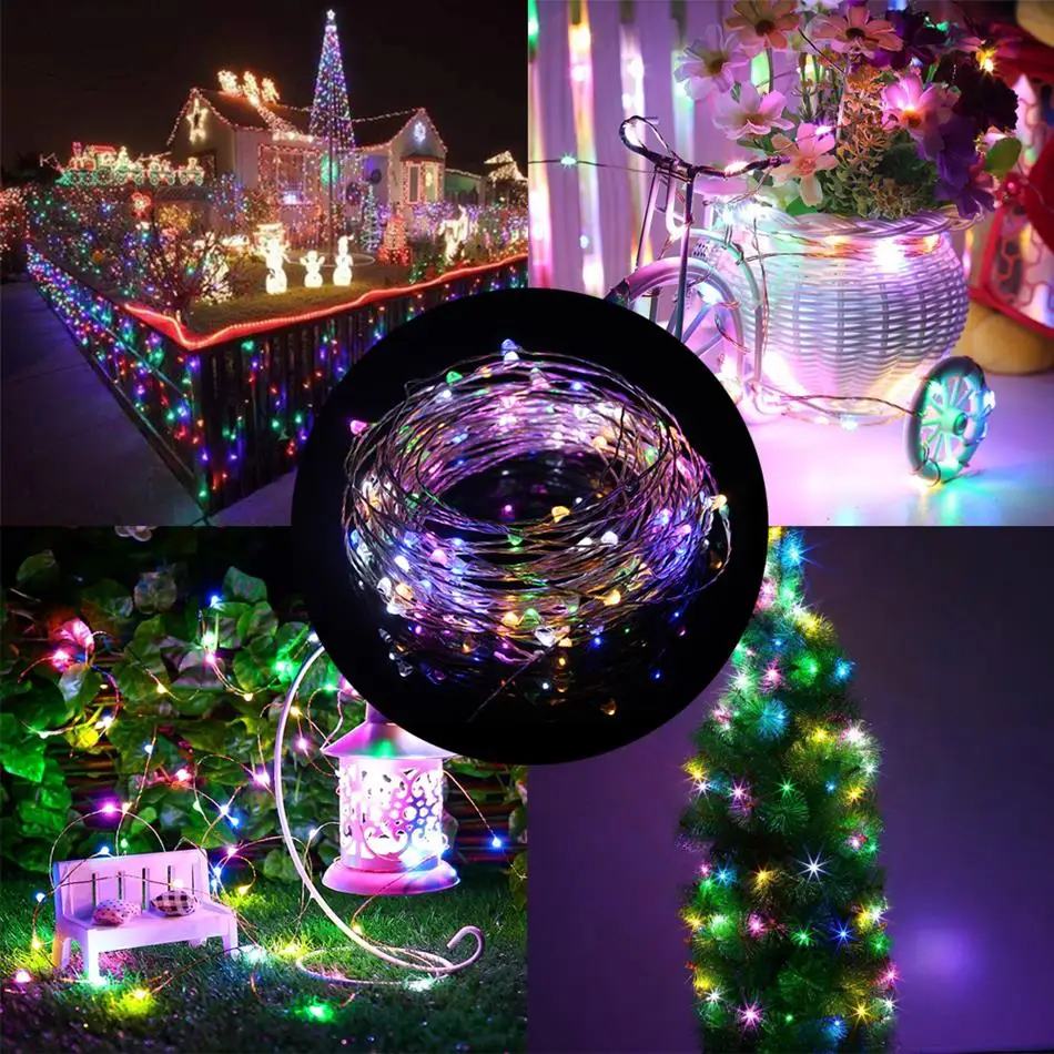 DC 5V USB LED String Lights 20M 10M 5M 2M Silver Wire Waterproof Fairy Light Garland For Home Christmas Wedding Party Decoration