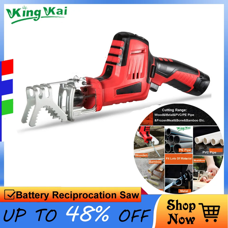 

2023 12V 21V Rechargeable Lithium Battery Cordless Electric Reciprocating Wooden Metal PVC Pipe Cutting Home Use Electric Saw