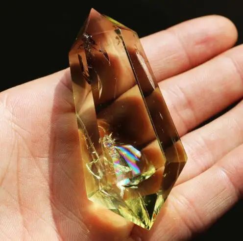 6 Sided Prism Style Clear Natural Smokey Citrine Double Terminated Point Large 3-2.7 Inch Wand