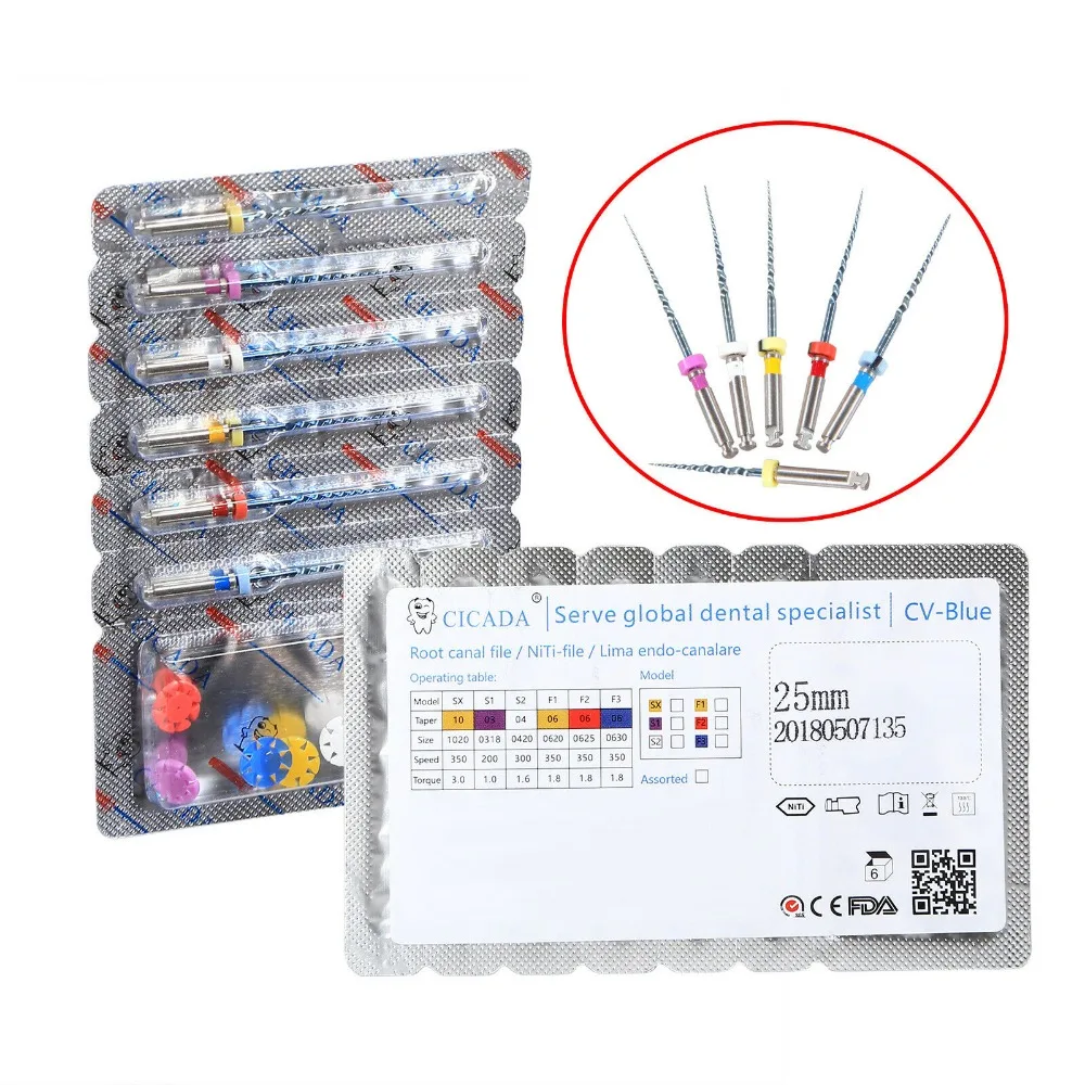 12Pcs Dental Universal Endo Niti Files Rotary file Endodontic 25MM SX-F3 CICADA