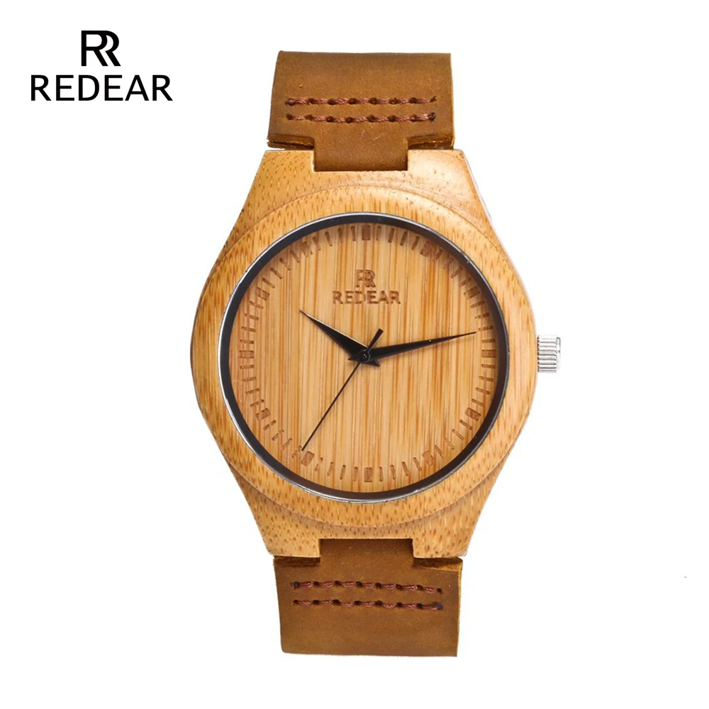 REDEAR Dropshipping man watch 2019 His-and-hers Watches for Men Handmade Quartz Wristwatch Real Leather Band Wedding Gifts