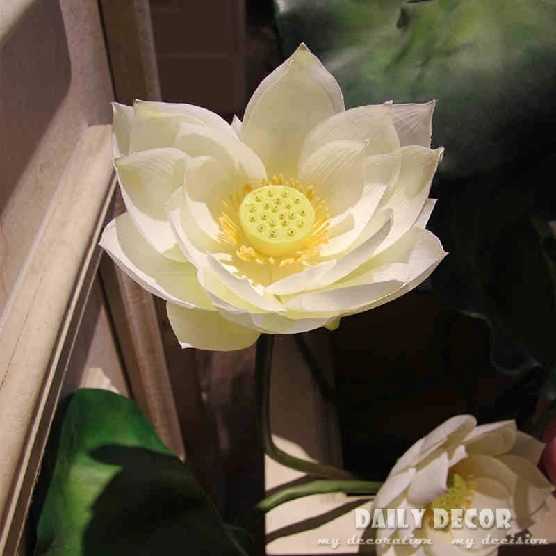 

6pcs 95cm large artificial lotus flower giant flowers decoration with long stem fake lotus silk flower as fresh temples decor