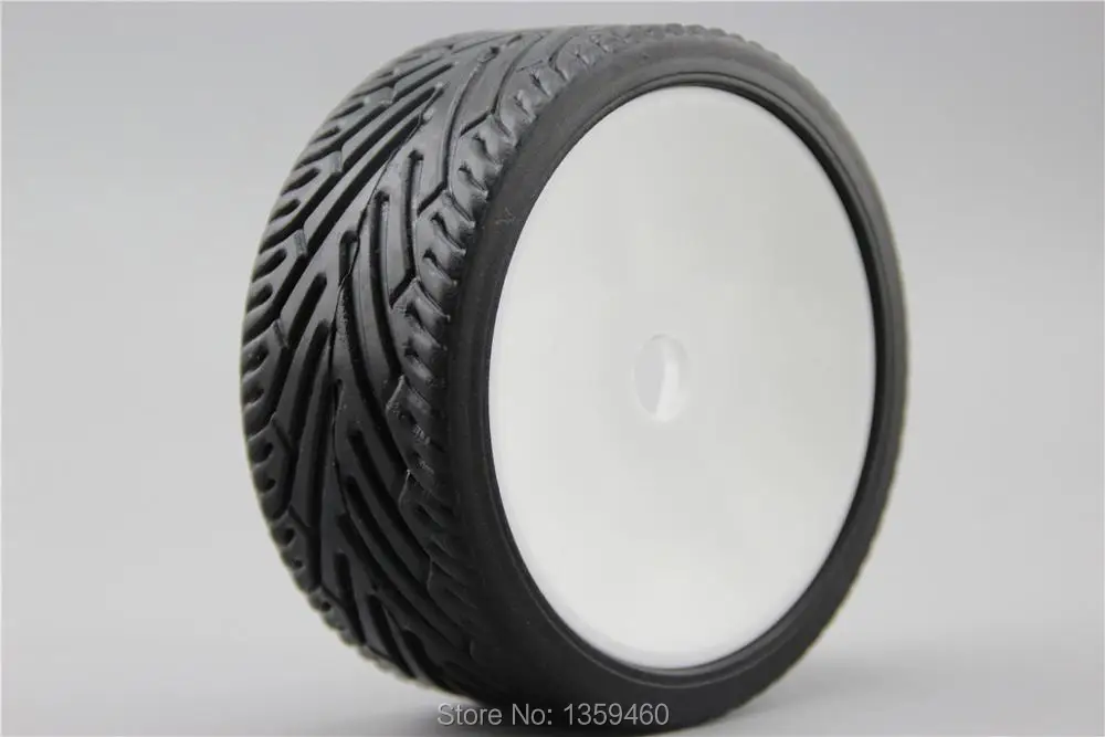 4pcs 1/8 Buggy Tire(Hunter) On Road Tyre 15% Reinforced Nylon Wheel (White)fits for 1/8 Buggy GT XO-1 1/8 Tire 22007+26010