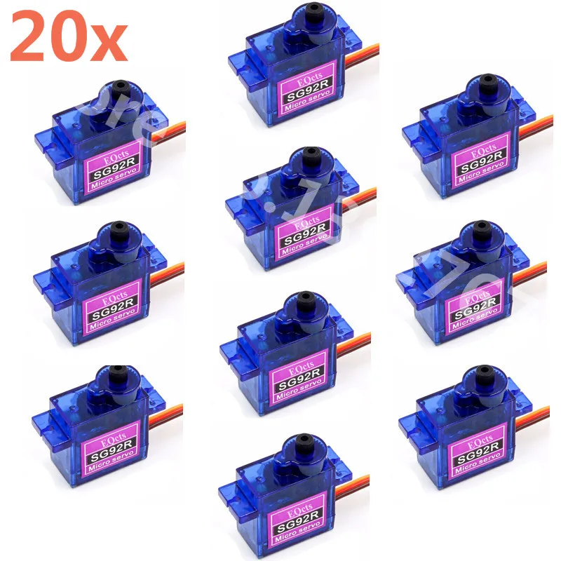 20pcs Micro 9g Servo Nylon Carbon Fiber Gears SG92R Replace SG90 For RC Model Aeromodelling Helicopter Airplane RC Car Boat Part