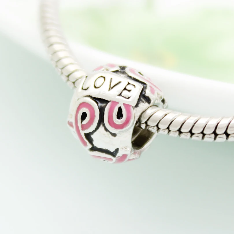 2022 New Valentine\'s Day Gift of Love of Fashion Pink Breast Cancer Ribbon Charm Beads Fit Pandora Bracelet