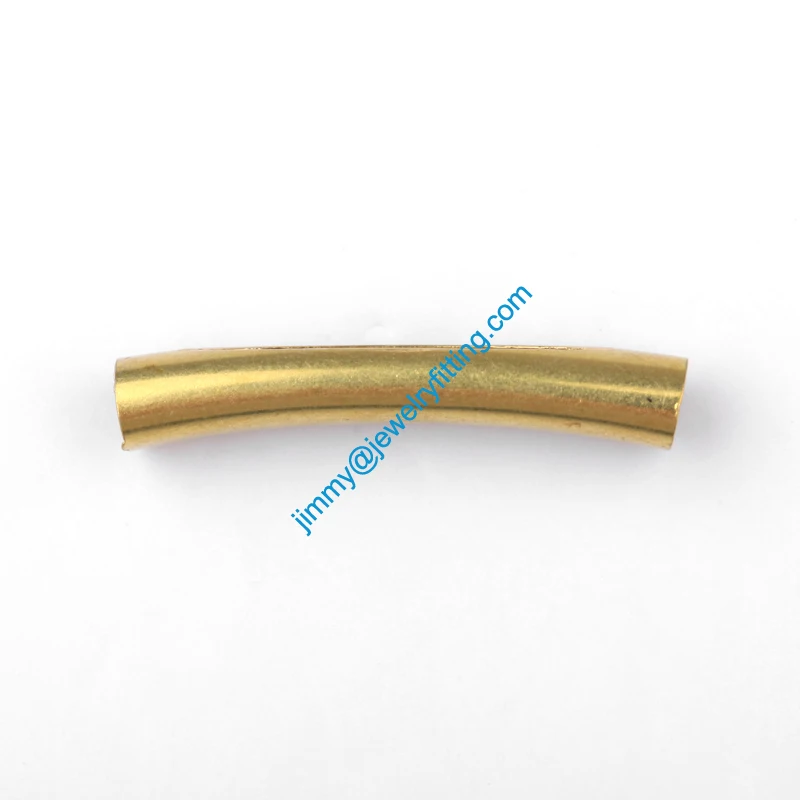 

2013 New Jewelry findings Raw Brass carved Bent Tubing beads spacer tube beads spacer bar for bracelet 5*32mm