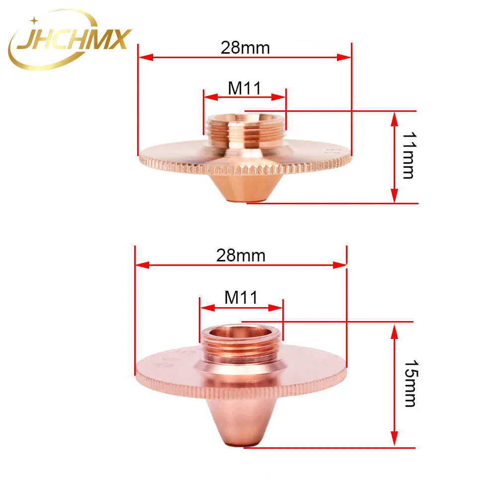 JHCHMX  Precitec Laser Nozzles High Quality Single Layer Height 11/15mm HD 1.0-3.0 For Precitec HSG Prima Fiber Laser Machines