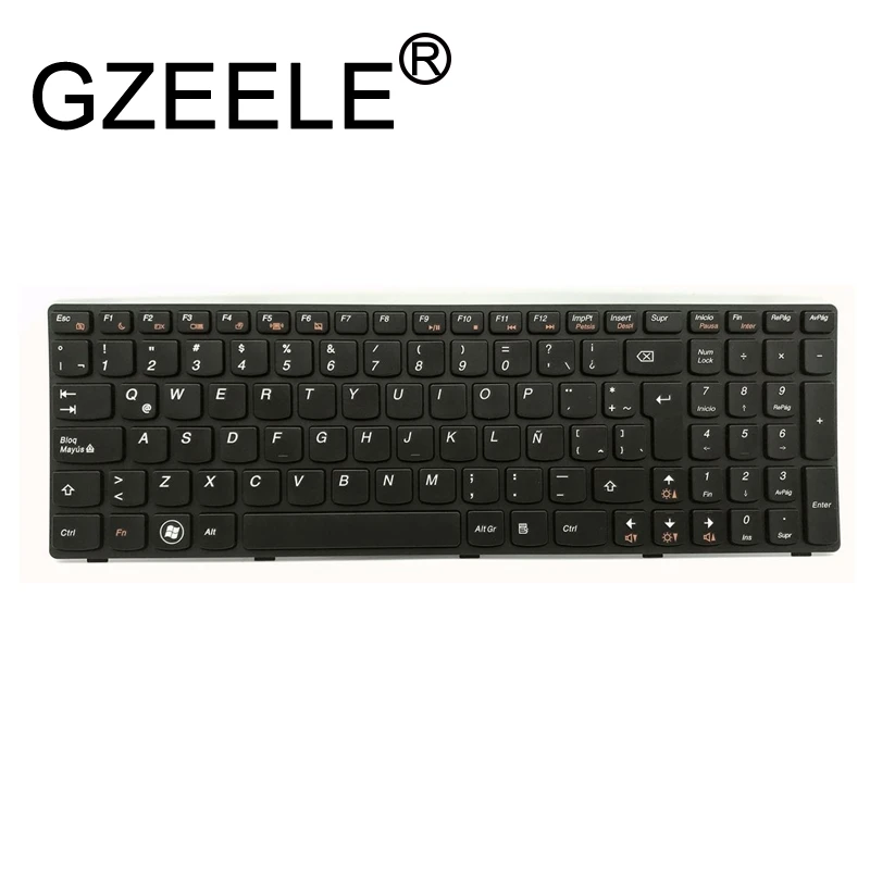 GZEELE Hiszpańska klawiatura SP do Lenovo G580 Z580 G580A B580 V580A Z580A G580AH G580AM G580G G585 G585A G585AR G590 z ramką