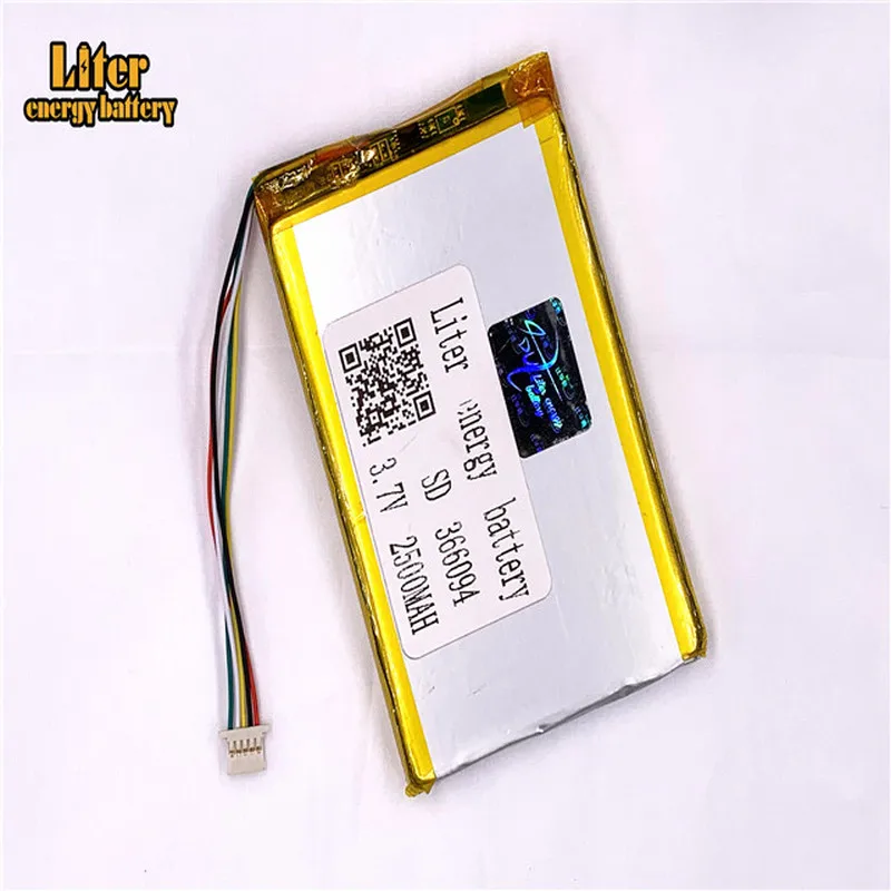 Cắm 1.0-5 P 366094 356095 2500 mAh 3.7 V Li-ion Polymer Pin Sạc Cho máy tính bảng 7 inch MP4 MP5