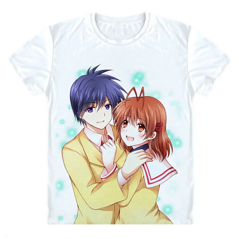 Moe Anime Clannad After Story T-Shirts Multi-style Short Sleeve Shirts Clannad Okazaki Tomoya Furukawa Nagisa Cosplay Shirt